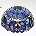 WERFACTORY Tiffany Lamp Blue Purple Cloud Stained Glass Style Table Lamp 16X16X24 Inches Desk Bedside Reading Light Resin Base Decor Bedroom Living Room Home Office S558 Series