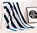 Exclusivo Mezcla Cotton Oversized 35x70 Inches Cabana Stripe Beach Towel, Super Absorbent Soft Plush Pool Bath Towel (Dark Navy)