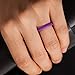 ThunderFit Thin and Stackable Silicone Rings, 8 Pack Silicone Wedding Bands for Women - Diamond Pattern