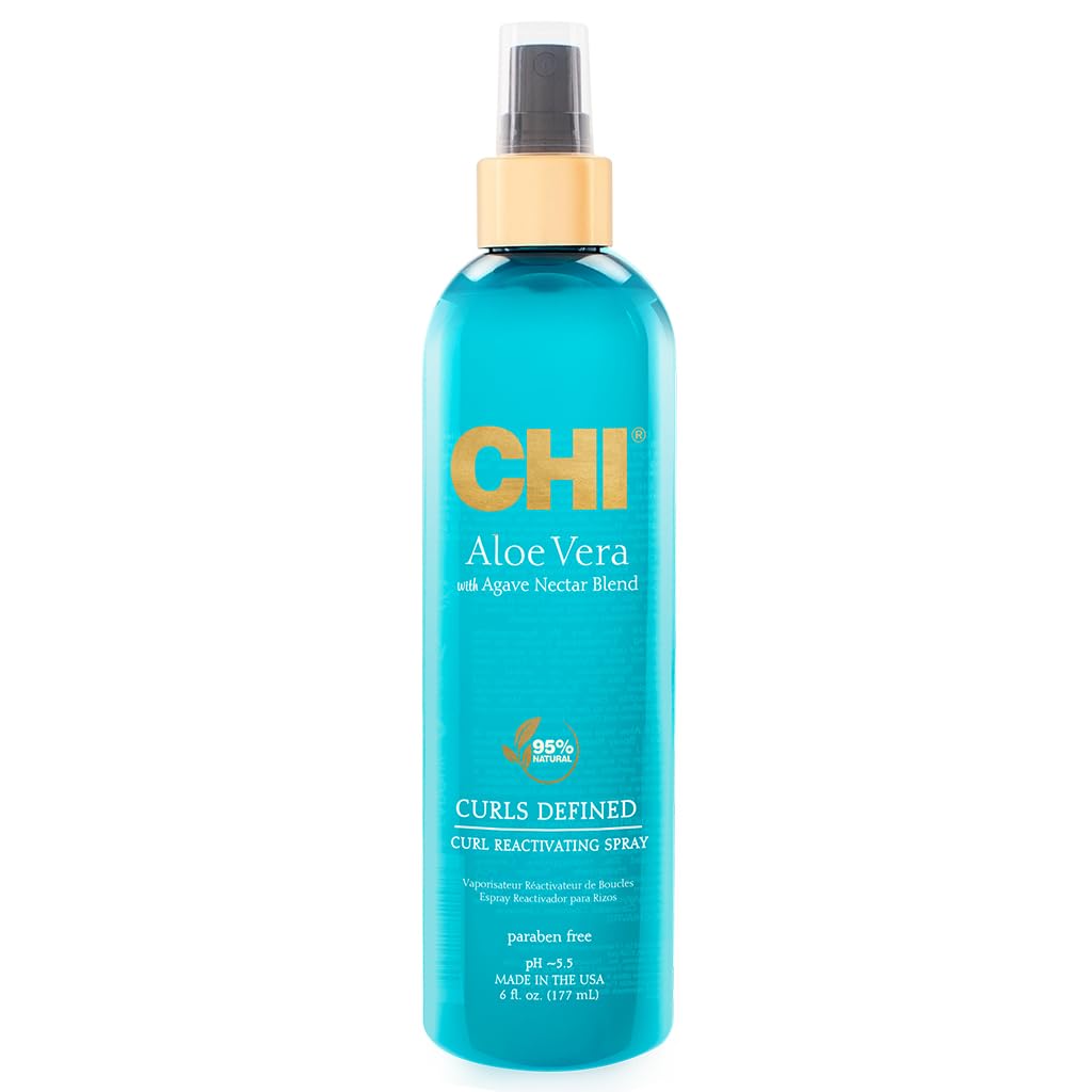 Photo 1 of CHI Aloe Vera Curl Reactivating Spray, Enhances Waves, Curls, & Coils, Provides Intense Hydration, Sulfate, Paraben & Gluten Free, 6 Oz