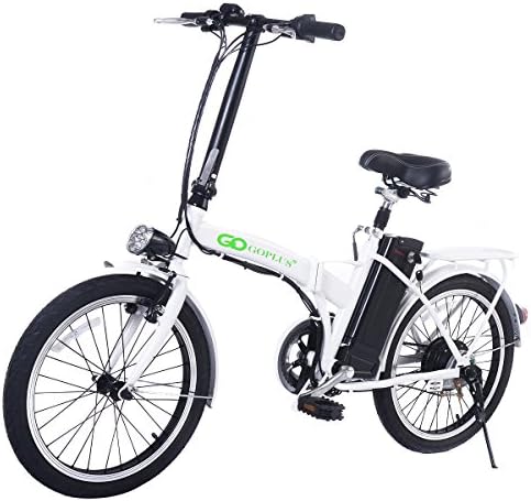 White Bicycle Electric Folding Bike 250W 20 Inch Lithium Battery