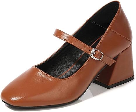 Amazon Co Jp Linannau ヴィンテージメリージェーンは 単一の靴プロのハイヒールと浅い口を靴 色 ブラウン サイズ 36 ホーム キッチン