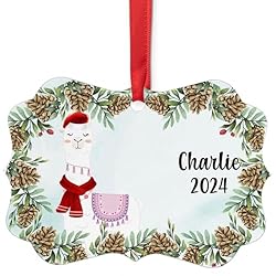Baby Llama Christmas Ornament 2024 - Personalized