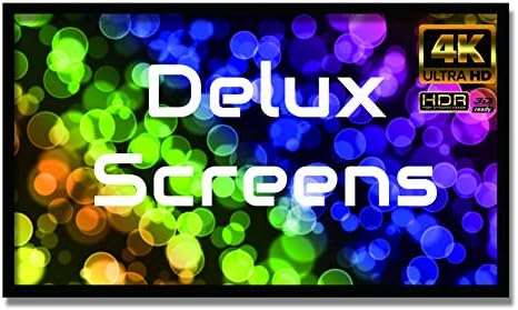 Delux Screens 135 inch 4K/8K Ultra HDR UHD Projector Screen - Active 3D Ready - 6 Piece Fixed Frame - Home Theater Movie Projection Screen - Acoustically Transparent - Velvet Border 135", 16:9