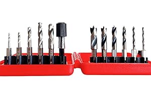 LSLANSOON 12Pcs Metal & Wood Drill Bit Combination Set with Quick Change Adapter, 1/4 Hex Shank 3/32-3/8 Inch SAE HSS Twist Drill Bits for Metalworking, Woodworking