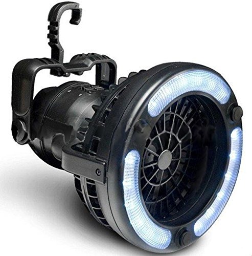 Plixio 2 in 1 Portable Outdoor Camping Fan with 18 LED Lights- A Hanging Tent Lantern and Ceiling Fan (Certified Refurbished)