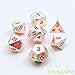 Bescon 7pcs Set Solid Metal Polyhedral D&D Dice Set Matt Silver with Orange Numbers, Metal RPG Role Playing Game Dice Set