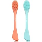 REVEX Silicone Face Mask Brush Applicator，2 Packs Double-Ended Facial Mask Brush for Mud, Clay, Charcoal Mixed Mask，Soft Make