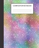 Composition Notebook: Unicorn Shimmer Ombre Shimmer Faux Glitter College Ruled Notebook Lined School Journal