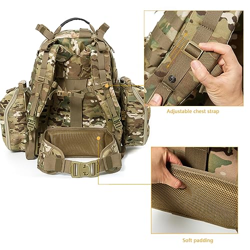 MT Military MOLLE 2 Medium Rucksack with External Frame 2.0 3Day Army Medium Ruck, Assault
