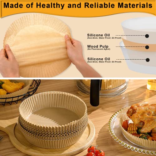 Disposable Air Fryer Paper Liners for Easy Cleanup 100 Pcs 7.9 inch