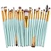 KOLIGHT Pack of 20pcs Cosmetic Eye Shadow Sponge Eyeliner Eyebrow Lip Nose Foundation Powder Makeup Brushes Sets (Gold&Green)