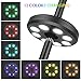 Solar Patio Umbrella Lights,Rechargeable/4*AA Battery Operated 10 Lighting Modes 12 Color Changing Pole Light for Umbrellas,Camping Tents or Outdoor Use (Solar Powered-Black)