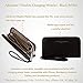 Adrienne Vittadini Charging Wristlet Wallet: Smartphone Zip Wallet Case with Phone Battery Charger Power Bank for Women and Girls - Black Pebble