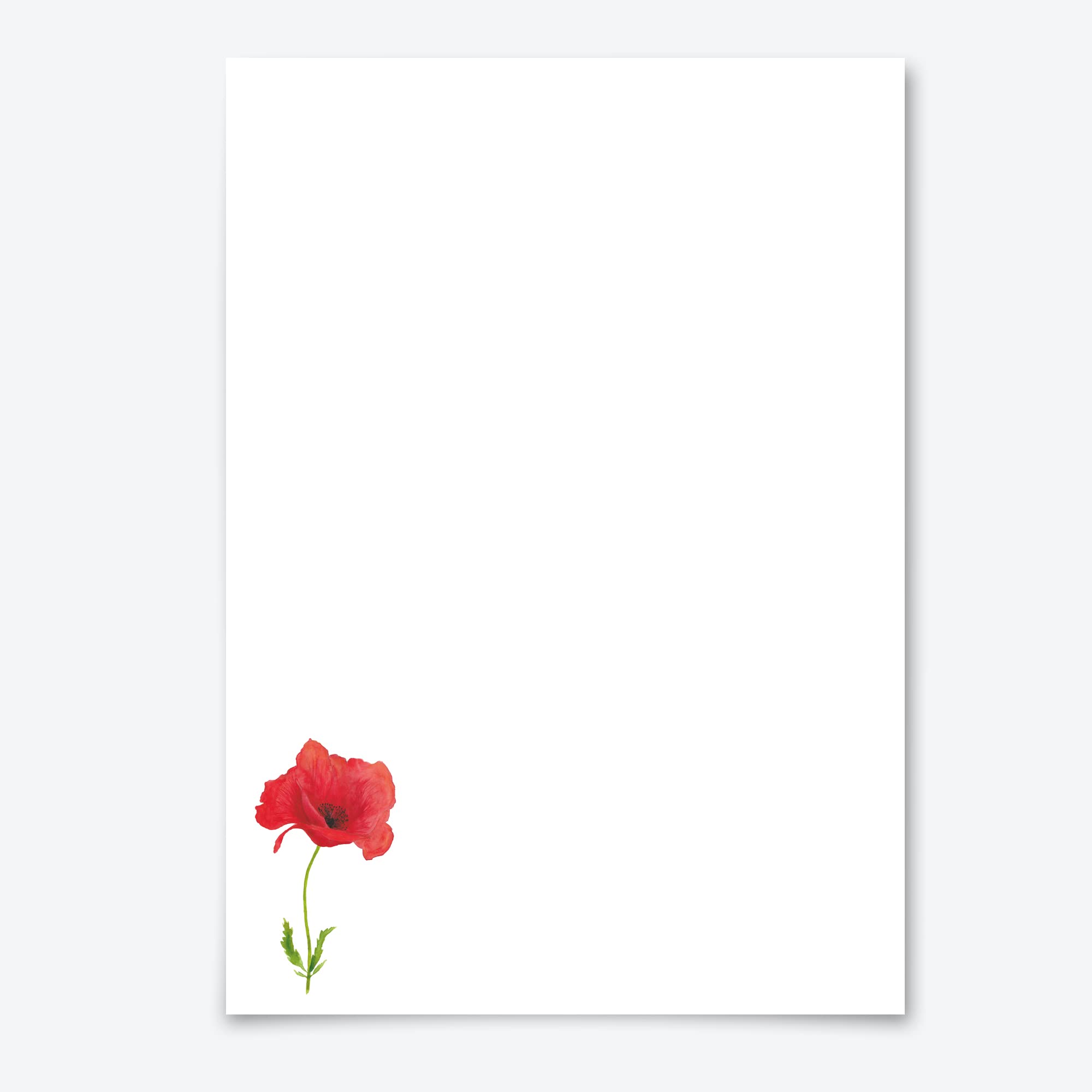 Me Loovely Red Poppy Letter Writing Paper and Envelopes Floral Stationary Supplies A5 Size Papers for Letters Invitation & Gifts | Christmas Gifts (Pack of 20 Refill)