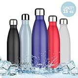 MIRA Vacuum Insulated Stainless Steel Water Bottle | Leak-proof Double Walled Cola Shape Sports Water Bottle | No Sweating, Keeps Your Drink Cold 24 hours or Hot 12 hours | 25 Oz