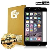 G-Armor iPhone 6 Plus Tempered Glass Screen Protector - Ultra Clear Scratch Resistant With Edge To Edge Full Protection (Black)