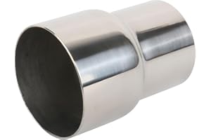BATONECO OD 2.5 Inch to OD 3 Inch Exhaust Pipe to Component Pipe Adapter Reducer 2.5" OD to 3" OD Polished Stainless Steel 4" Overall Length