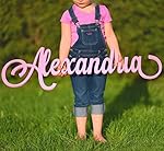 Personalized Custom Wooden Name Sign (8 - 24" tall) with Curved Font Letters used for a Baby Name Plaque or Nursery Crib Wall Decor