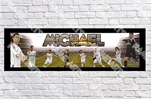 Personalized / Customized Real Madrid #2 Name Poster with Border Mat- Home Wall Decor Birthday Party Door Banner