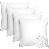 CASAJOY Pack of 4 20x20 Outdoor Pillow Inserts, Water Resistant Throw Pillow Inserts, Cushion Inner Pads for Patio, Furniture, Sofa, Bed, Living Room, Garden Decorative Waterproof Pillow Inserts