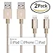 iPhone Charger, IWAVION 2Pack 3FT 8pin Lightning Cable Nylon Braided USB Sync and Charging Cord for iPhone SE 6s plus, 6s, 6 plus, 6, 5s, 5c, 5, iPad Pro, Air, iPad mini, iPod nano, touch - Gold