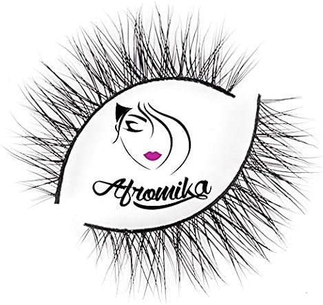 Mink False Eyelashes by Afromika Natural Short Soft Comfortable Lashes For Makeup Handmade Reusable 1 Pair Pack in Style Chrysi
