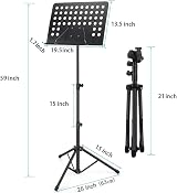 DSL Daily Supply Music Stand Foldable Tripod Base with Carry Bag view 3