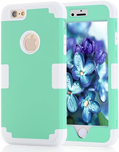 iPhone 6S Plus Case, iPhone 6 Plus Case, Speedup 3 in 1 Soft TPU Bumper Hard Shell Solid PC Back Shock-Absorption Anti-Scratch Hybrid Dual-Layer Slim Cover for iPhone 6/6S Plus 5.5 inch (Mint / Grey)