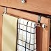 mDesign Over-the-Cabinet Expandable Kitchen Dish Towel Bar Holder - Black/Chrome