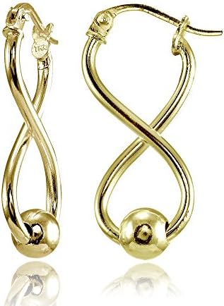Sterling Silver Infinity Figure 8 Bead Drop Earrings
