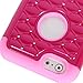 Style4U iPhone 6S Case, iPhone 6 Case, iPhone 6S / 6 Studded Rhinestone Crystal Bling Hybrid Armor Case Cover for Apple iPhone 6S / iPhone 6-1 HD Screen Protector 1 Stylus [Hot Pink/Hot Pink]