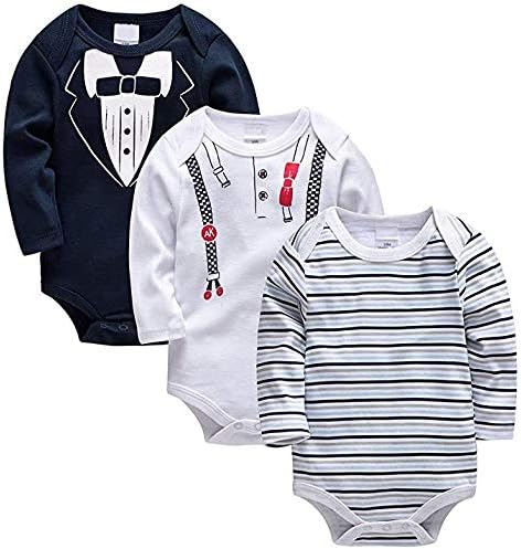 Lzh ベビー ロンパース カバーオール ベビー服 夏 半袖 長袖 3枚セット 綿 コットン 男の子 女の子 可愛い 肌着パジャマ 着替え便利 柔らかい プレゼント 出産祝い 動物柄