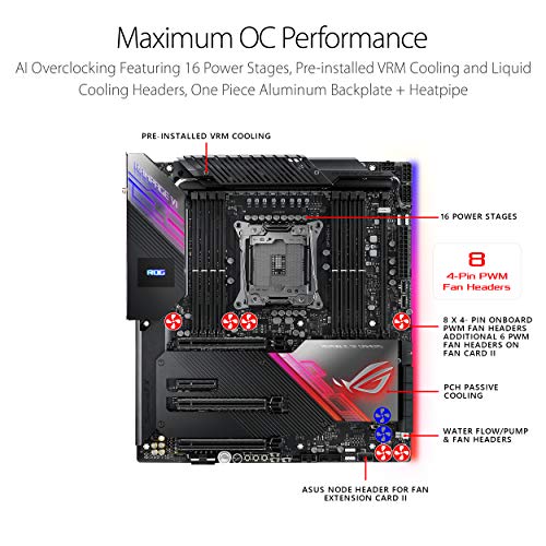 ASUS ROG Rampage VI Extreme Encore, X299 LGA 2066 E-ATX Gaming Motherboard for Intel Core X-Series Processors with Aura Sync RGB Lighting