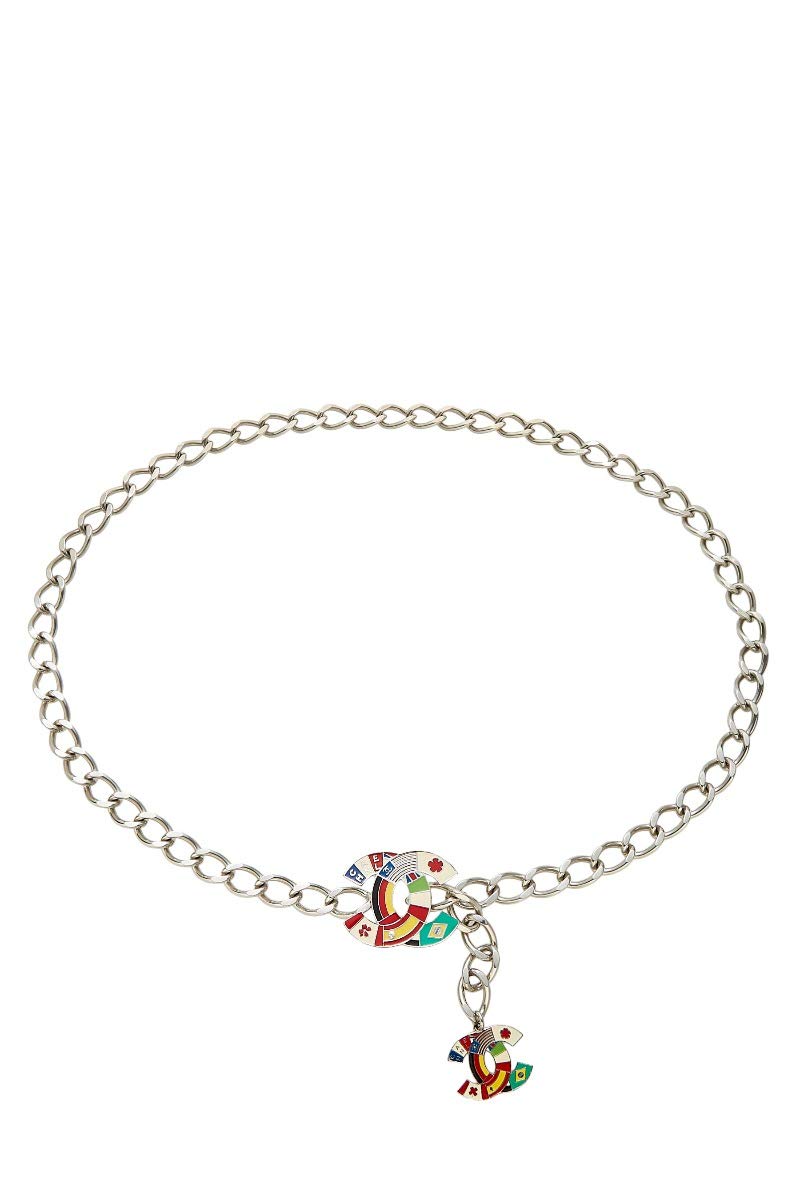 CHANEL Multicolor & Silver 'CC' Chain Belt (Pre-Owned)