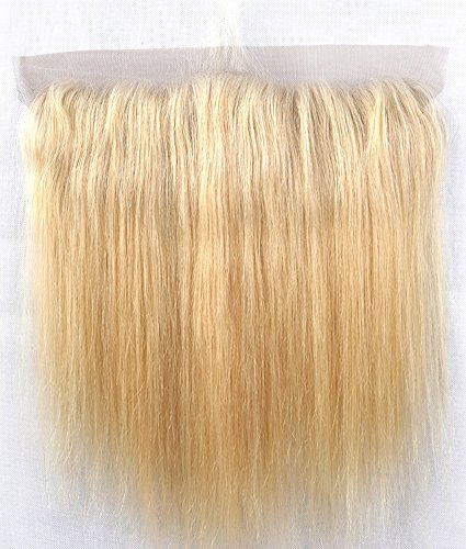 Sent Hair Lace Frontal Closure with Baby Hair Free Part Straight Brazilian Human Hair Frontal 13x4 Ear to Ear Blonde Color #613 12 inch