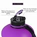 SOCOO 2.2 Litre Half Gallon Water Bottle Leakproof BPA FREE workout water bottle large Sport Jug with handle and Carrying Loop for fitness Gym 75 ounce wide mouth portable water jug (Dark Purple)