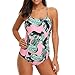 SESY Womens One Piece Swimsuits Sexy Backless Floral Printing Patterns Padded Push up Swimwear Turquoise
