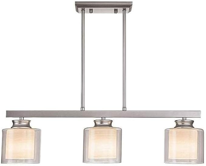 WEM Colgantes de isla de 3 luces, lámpara de araña de cocina moderna