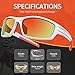 TOREGE Polarized Sports Sunglasses for Man Women Cycling Running Fishing Golf TR90 Unbreakable Frame TR034 (White&Red Tips&Red Lens)