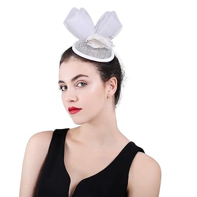 Amazon Com Yonquil White Bowknot Party Hats Fascinator Sinamay