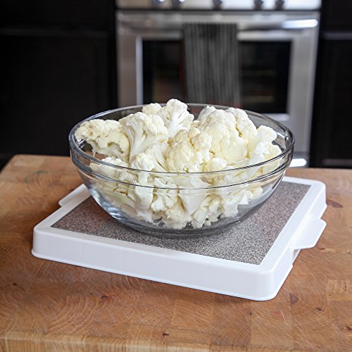 HomeX Microwave Warming Tray With Handles, Classic Cordless Convenient