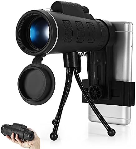 Monocular Telescope 40x60 HD Night Vision Waterproof with campass cell phone holder Strap Cleaning for sightseeing traveling fishing and outdoor sports