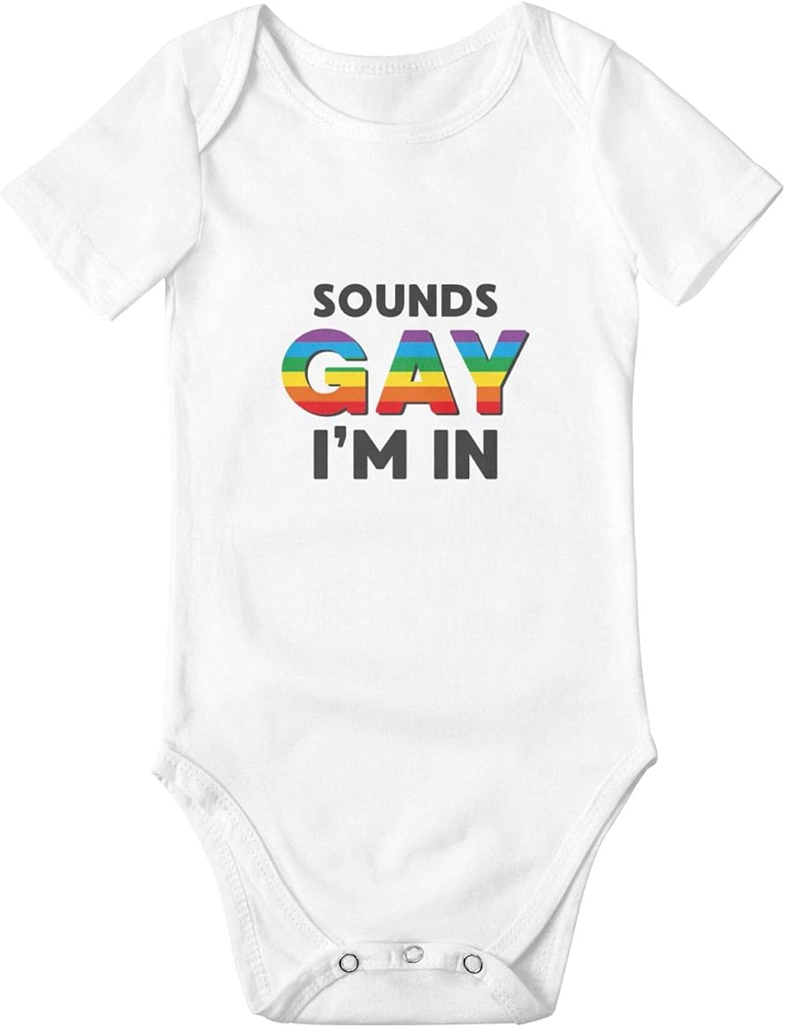 Baby Boy girl Sounds Gay I'M In Babysuit Cotton Short