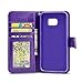 Galaxy S7 Edge Case, IZENGATE [Slim Series] Wallet Case Premium Synthetic Leather Flip Cover Folio with Stand for Samsung Galaxy S7 Edge (Purple)