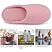 UltraIdeas Comfort Knitted Cotton Slippers for Men and Women Washable Flat Closed Toe Ultra Lightweight Indoor Shoes with Non-Slip Sole (M /7-8 B(M) US, Pink)