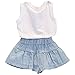 Jastore Girls Cute Bow Girl Pattern Top+Grid Shorts Kids Clothes Clothing Sets,White,3-4T