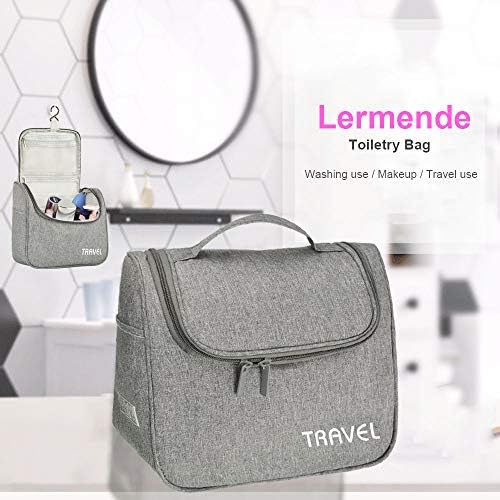 Lermende Toiletry Bag Portable Hanging Large Cosmetic Makeup Travel Accessories Organizer for Men & Women 6 Lermende Toiletry Bag Portable Hanging Large Cosmetic Makeup Travel Accessories Organizer for Men & Women