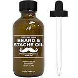 Radha Beauty Organic Beard Oil & Leave-In Conditioner 2 oz with Argan Oil - 100% Pure & Natural - Perfect for moisturizing Beard, Mustache, Face and Skin
