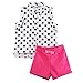 Western Toddler Girls Denim Outfits Cow Print Shirt Sleeveless Ruffle Button Top Bowknot Shorts Wide Leg Jeans Shorts(C-Pink,3-4 Years)